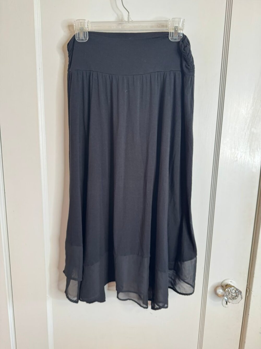 Apt 9 Black Knit Midi Lightweight Skirt sz XL
